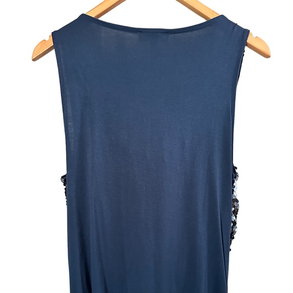 Dress Barn Glittery/Sequin Navy Blouse XL like new condition - Picture 4 of 10